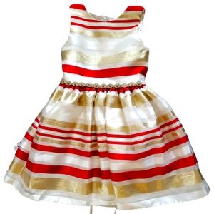 Rare Editions Dress Red, White and Gold